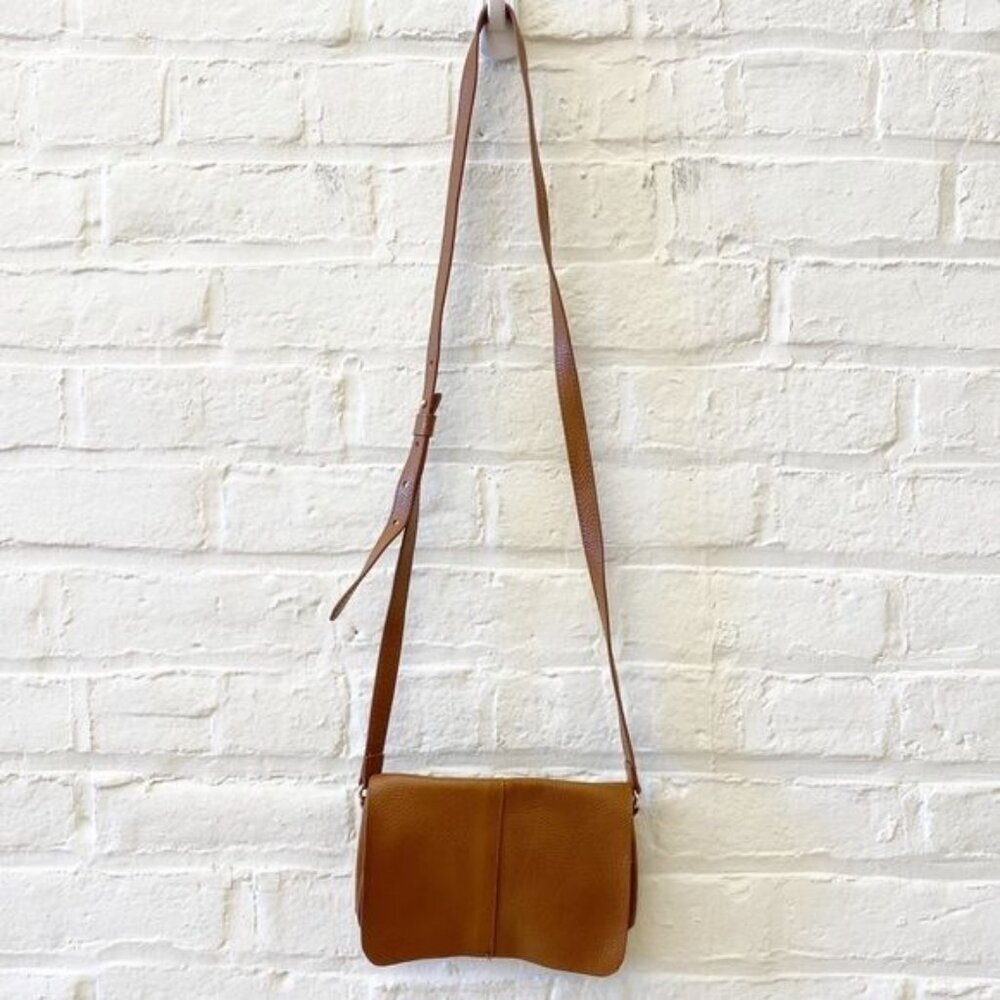 BTB Los Angeles || Kelly Crossbody Bag Soft Leather‎ Unlined Cognac Brown - Picture 11 of 11